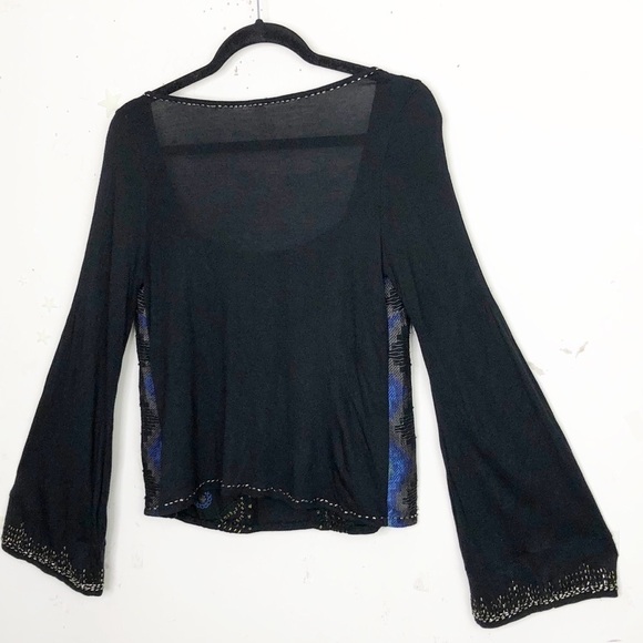 𝅺Free people black beaded blouse - Picture 5 of 10